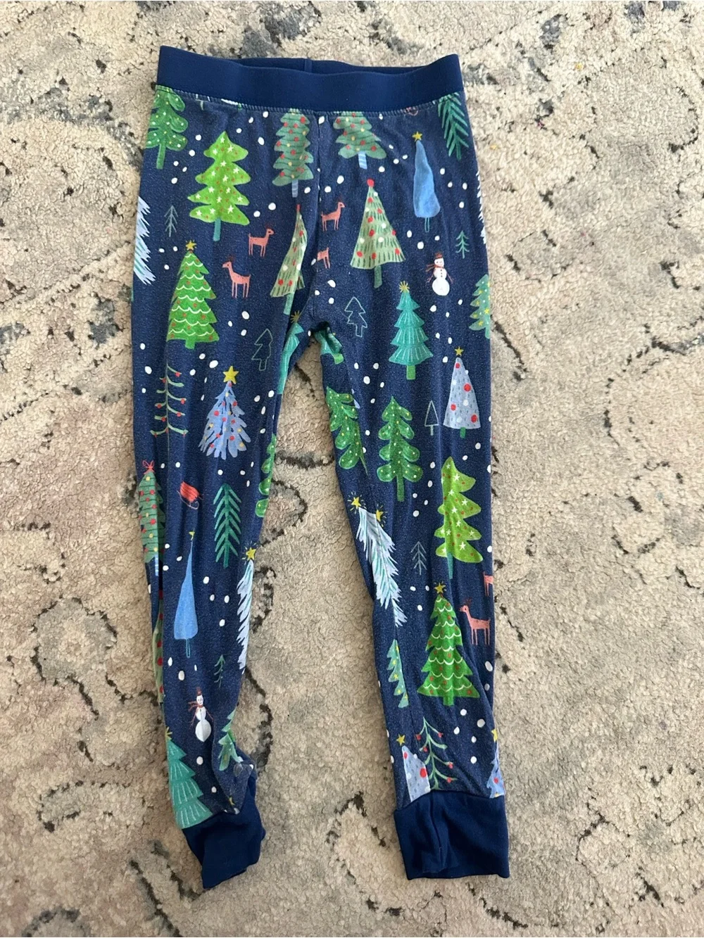 Little Sleepies Navy Holiday Tree Print Pajama Set